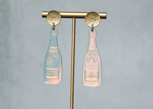 Iridescent Champagne Bottle Earrings